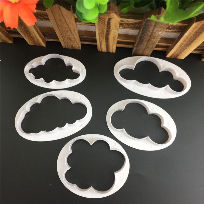 5 Pcs Cetakan Kue Bentuk Awan Bahan Plastik