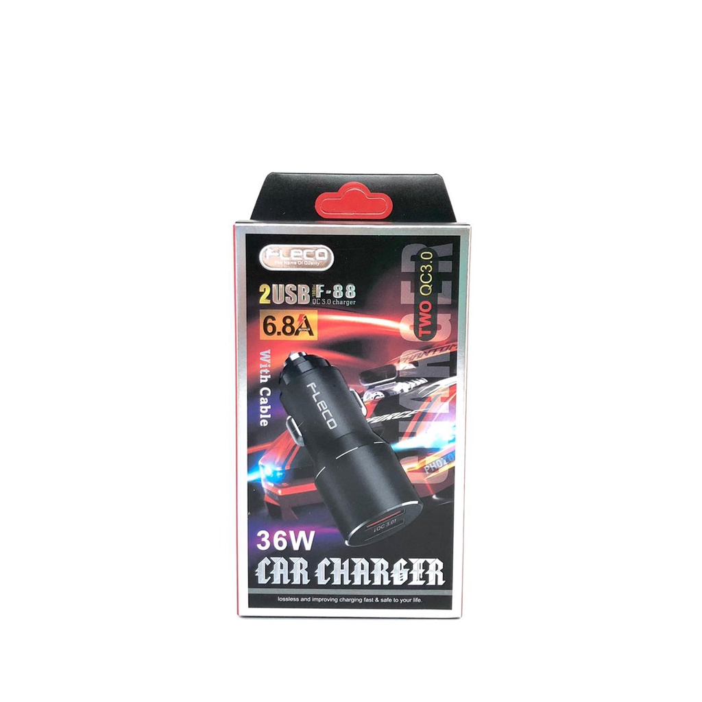 SAVER MOBIL FLECO F88 6.8A INDOMINUSREX 2USB CAR CHARGER ORIGINAL