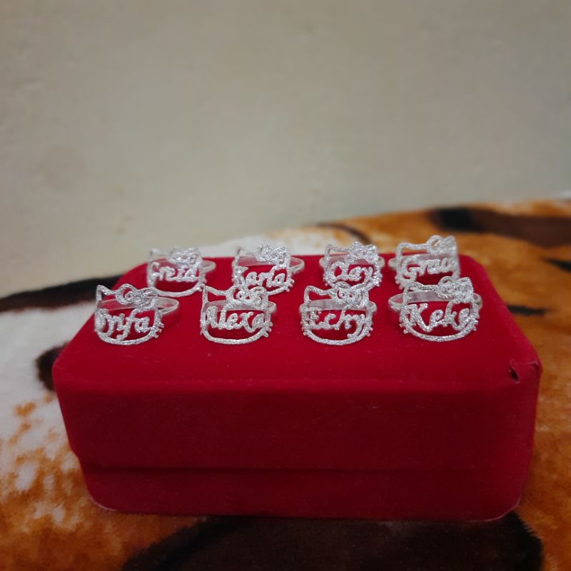 (COD) CINCIN NAMA MOTIF HELLO KITTY PERAK ASLI