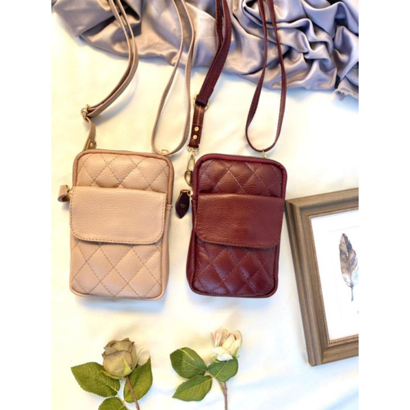 SLINGBAG MINI / SLING PHONE CASE / SLING BAG MINI / TAS PAPIRUT KULIT ASLI SUKAREGANG GARUT
