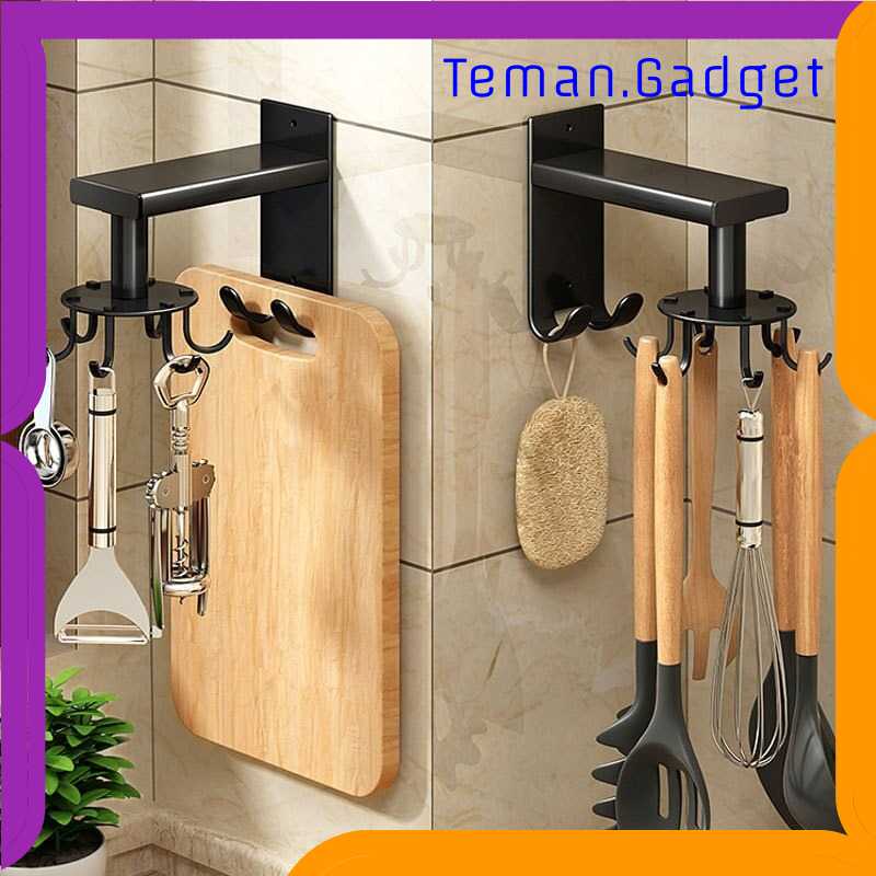 TG-DA GREBON Hanger Rak Gantungan Dapur 8 Hook Strong Adhesive - E009