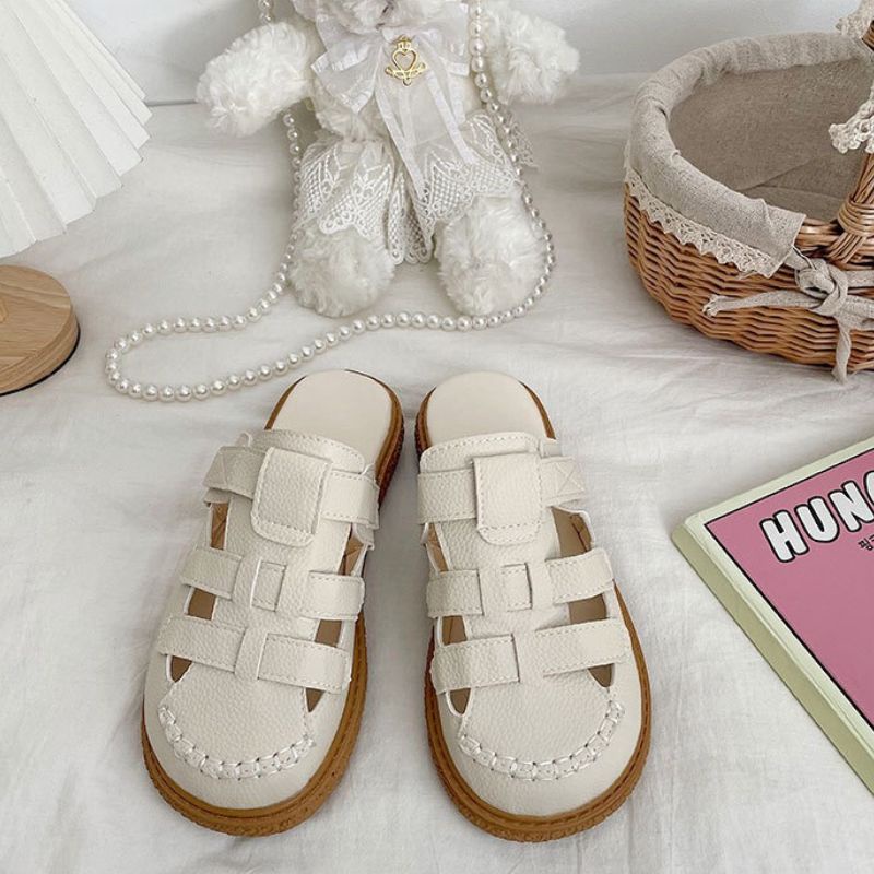RYX - Wooden Tan Sandal Slip-On Wanita Fashion Casual - Ori Import