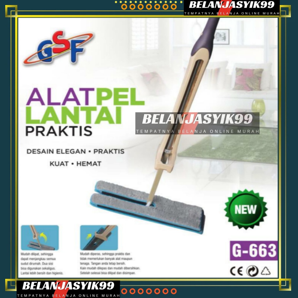 ALAT PEL LANTAI PRAKTIS GSF G-663 / ALAT PEL MAGIC MOP FLAT ROTARY DOUBLE SIDE GSF G-663 / GSF 663 /