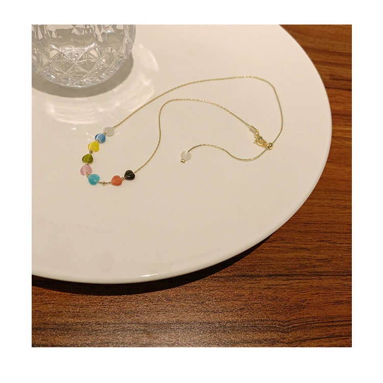 Kalung Rantai Klavikula Desain Hati Untuk Aksesoris