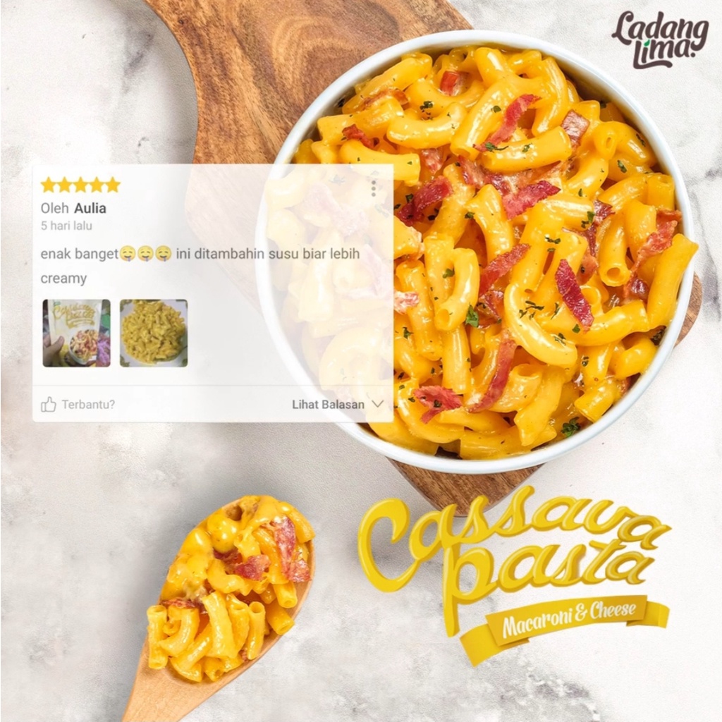 LADANG LIMA Cassava Pasta 115g Mac and Cheese - Organik - Gluten Free Egg Free