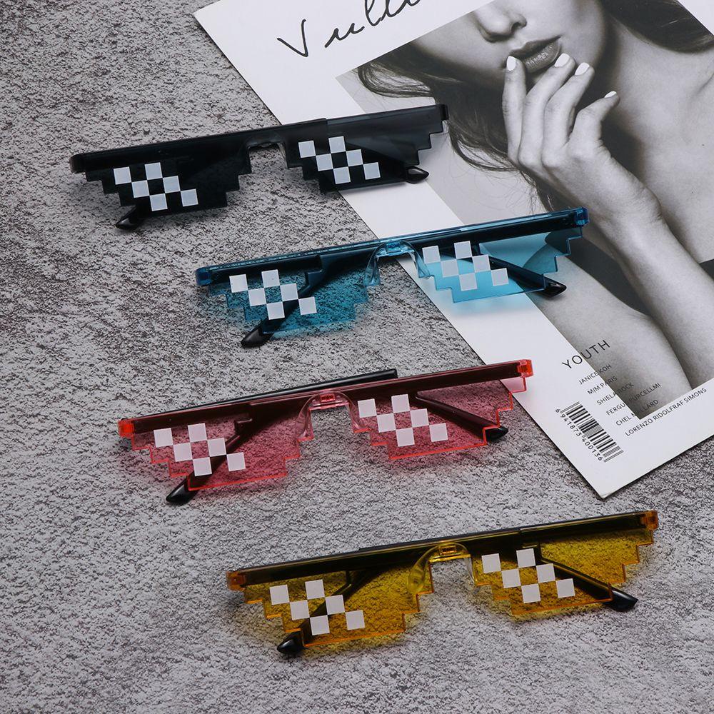 Kacamata Hitam Mosaik Pixel Nanas Hadiah Pria &amp; Wanita Cosplay Gamer Robot Sunglasses