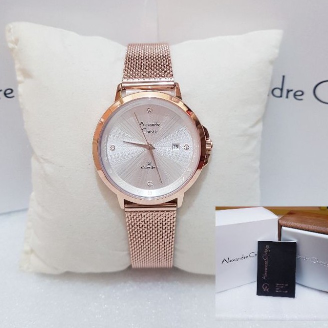 ALEXANDRE CHRISTIE WANITA AC 2865 ROSEGOLD WHITE JAM TANGAN ALEXANDRE CHRISTIE AC 2865 ORIGINAL