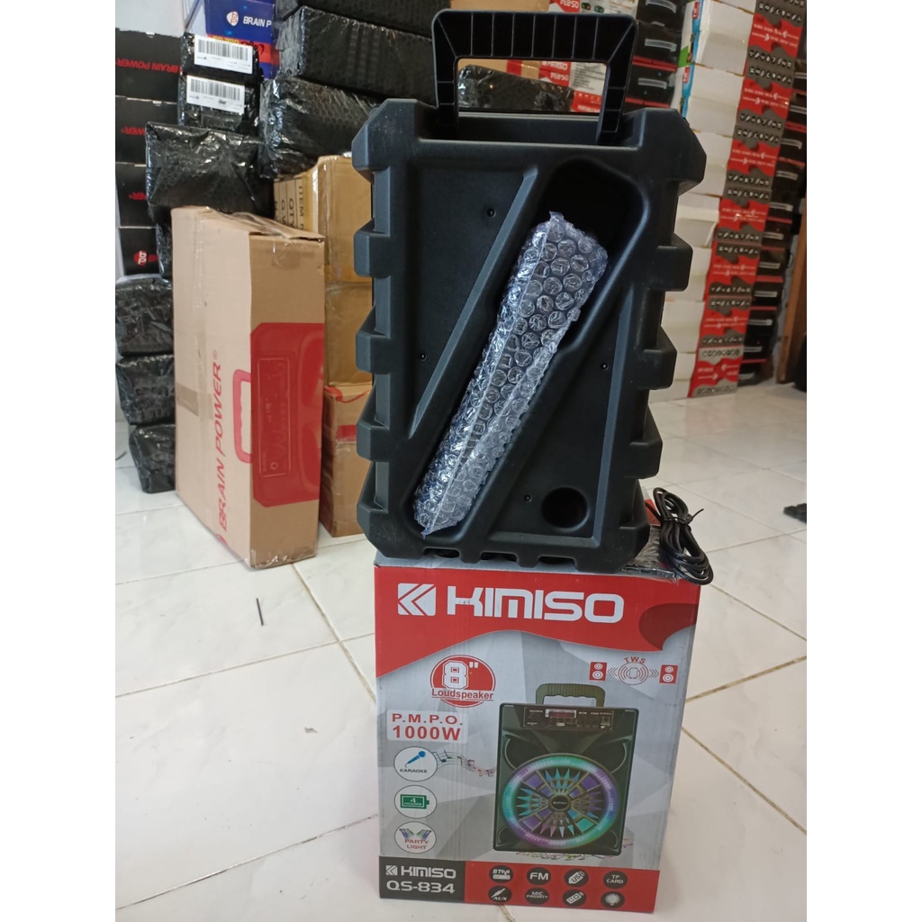 Speaker Bluetooth Karaoke KIMISO QS-834 8inch Free Microphone