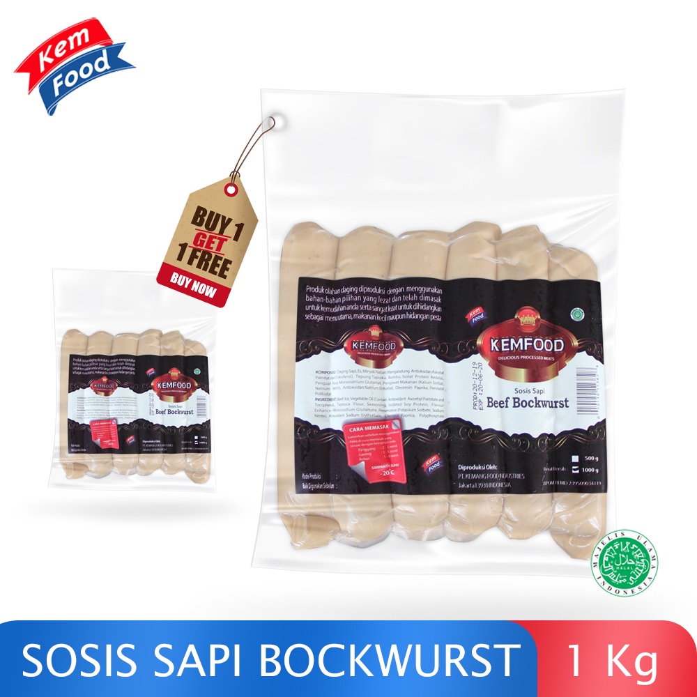 

Kemfood Sosis Sapi beef Bockwurst 1Kg (Buy 1 Get 1 Free)