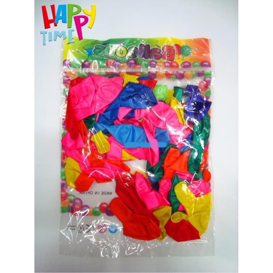 BALON LATEX METALIK M180 10 INCH MIX WARNA  1 PACK (ISI +/- 100 PCS) BALON LATEX METALLIC