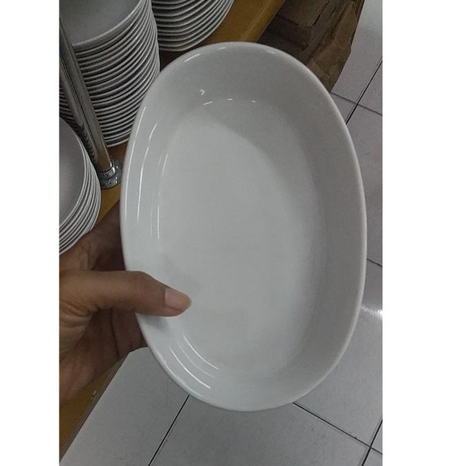 *****] MANGKOK OVAL KERAMIK RAMENKIN MURAH SAJI SERBAGUNA PUTIH POLOS