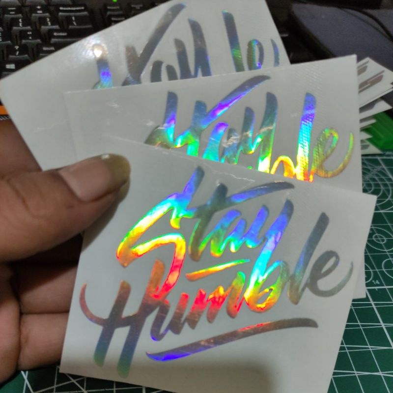 stiker stayhumble stiker motor ukuran 7cm