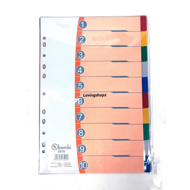 

Pembatas Binder ukuran Folio /F4 Bambi,Divider Bambi 2510