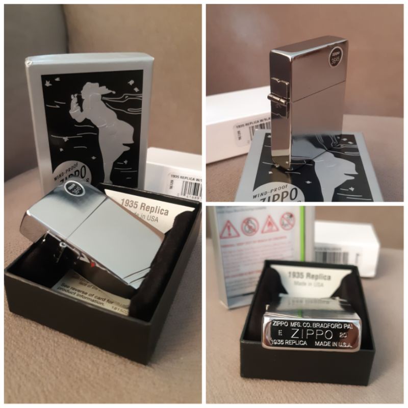 Zippo 1935 Replica With Slash Brushed Chrome
