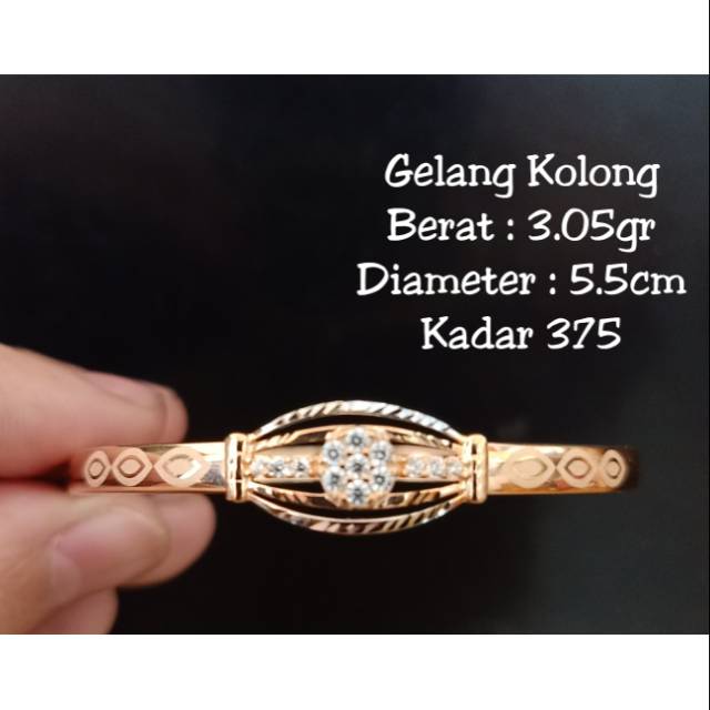 Gelang Emas Model Kolong Mata Berat 3.05gr Kadar 375