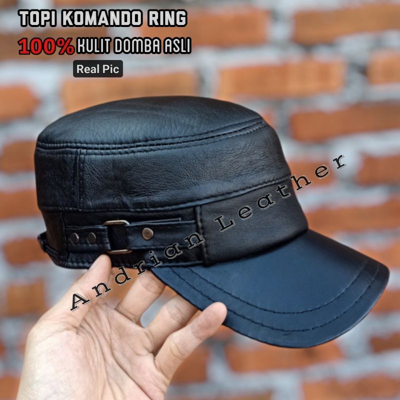 Topi Kulit Komando RING Kulit Domba Asli
