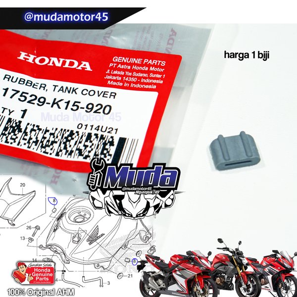 KARET KECIL DUDUKAN COVER TANGKI 17529-K15-920 RUBBER TANK NEW CBR150R CB150R LED FACELIFT K45G CBR 