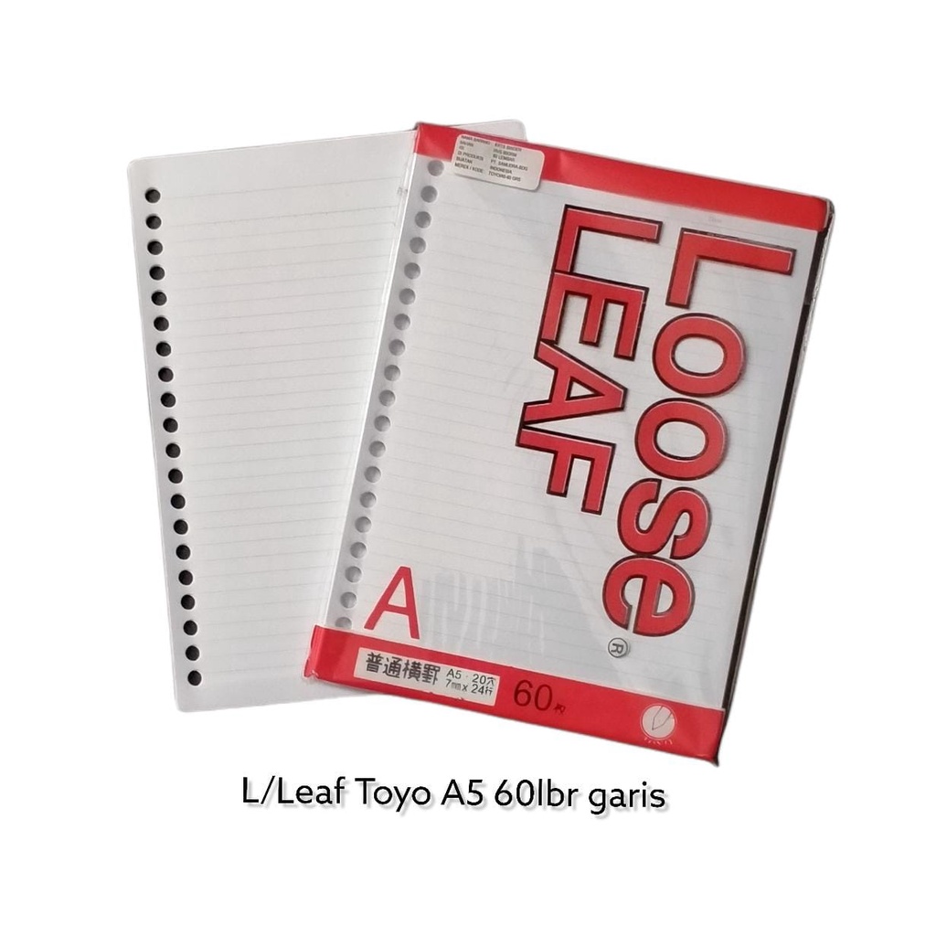 

KERTAS BINDER ISI BINDER NOTE A5 20 LUBANG GARIS ISI 60 LEMBAR REFILL PUTIH LOOSE LEAF