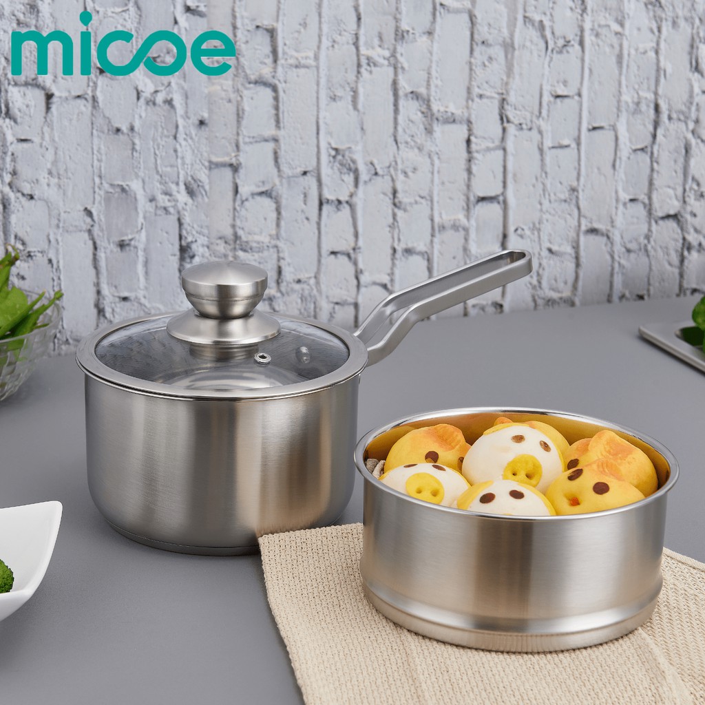 MICOE Panci sup dua susun panci susu steamer panci goreng panci dapur