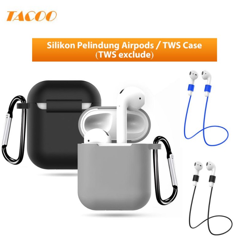 

TACOO Airpods / TWS protective sleeve / Pelindung Casing Bahan Silikon TMC1208-1207 + Karabiner