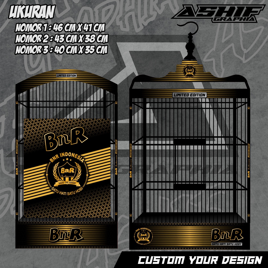 STIKER DECAL SANGKAR KOTAK BNR GOLD LIMITED EDITION CUSTOME