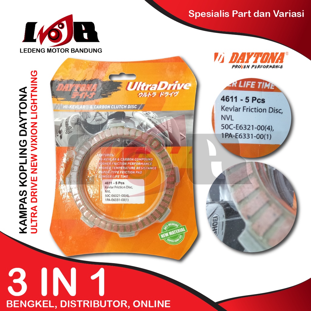 Daytona Kampas Plat Kopling NVL New Vixion Lightning Jupiter MX Clutch Racing Pad 5 Lembar