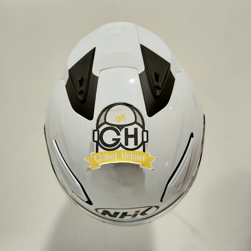 HELM NHK R1 WHITE NHK R-1 POLOS SOLID WHITE DOUBLE VISOR