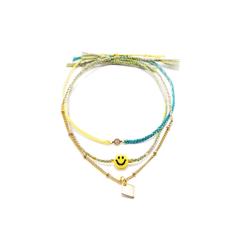 Gelang Tali Gypsy Boho 1 Set Smiley Allside