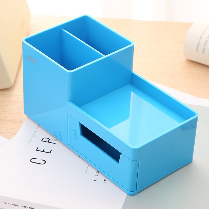 

ORGANIZER-DOCUMENT- DELI EZ25130 ABS,PS DESK ORGANIZER BLUE, 3COMP., 1 DRAWER (BLUE) -DOCUMENT-