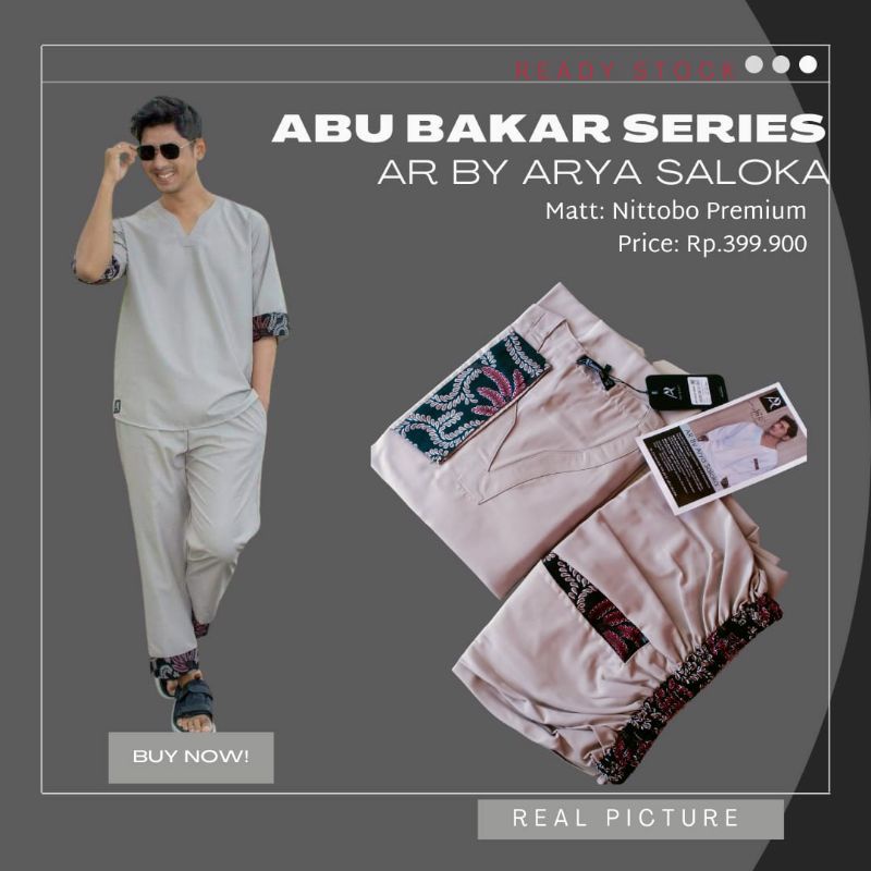 [ORI]✔️Abu Bakar Koko Kurta Kemeja Muslim Lengan Panjang Terbaru stelan onesett Ar by Arya Saloka vi