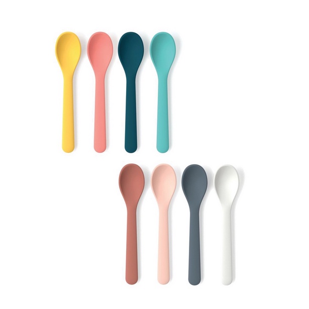 EKOBO Bamboo  Kids Spoon Set of 4 - Sendok Spoon Set Isi 4 Alat Makan Anak Kids Sendok Warna Warni