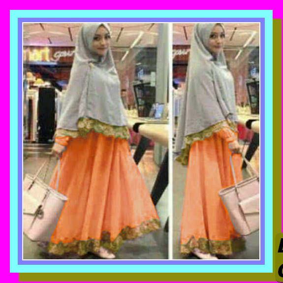 Terbaru Gamis Gaul 2020 Baju Cewek Maxy Audy Gamis Moscrepe Gamis NZ659 [Raisha Orange Vl] Baju Gami