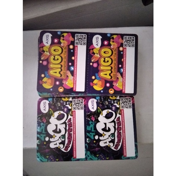 Voucher  FISIK AXIS Aigo Kosong ( 0K )/ Bahan Inject Axis Data Harga  per SN