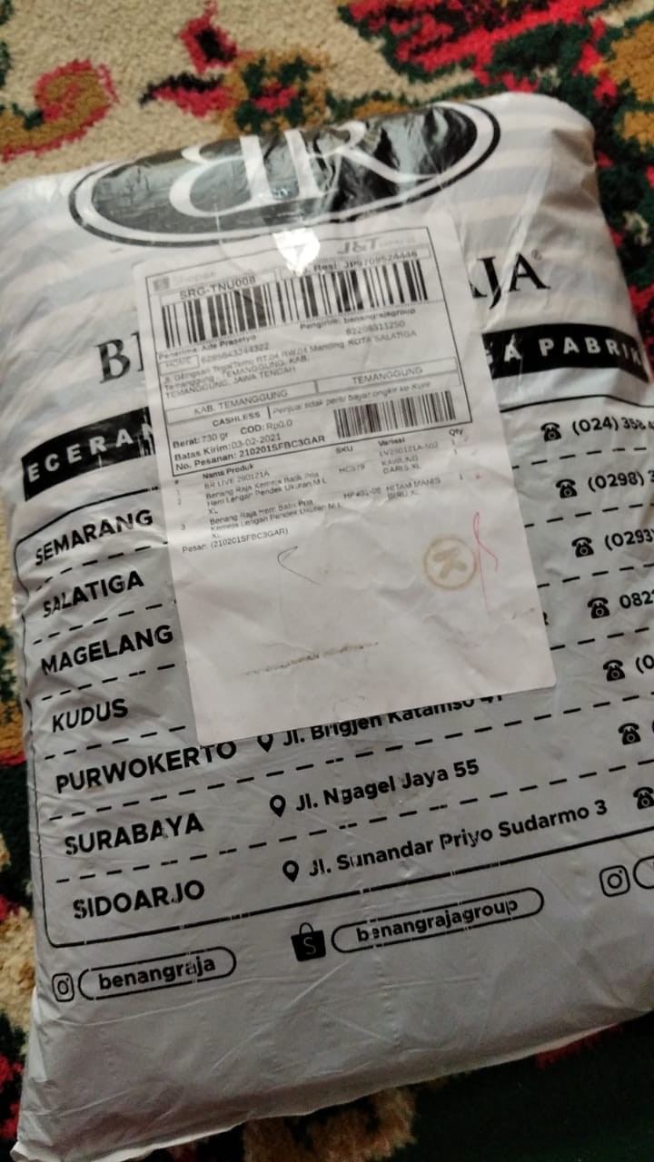 Benang Raja Kemeja Batik Pria Hem Lengan Pendek Ukuran M L Xl