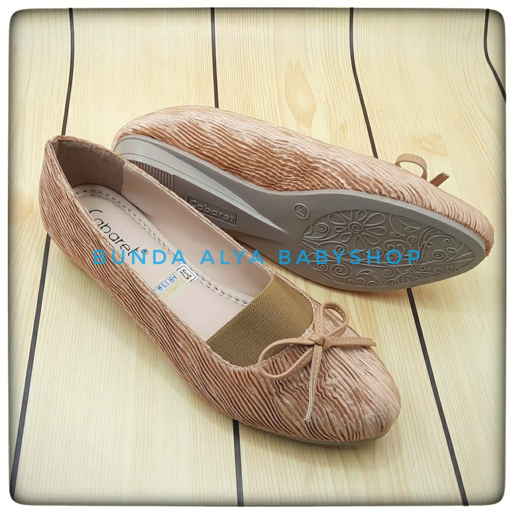 Sepatu Wanita CABARET Flatshoes Premium COKLAT Size 37 - 40 Pita - Sepatu Flat Wanita Casual