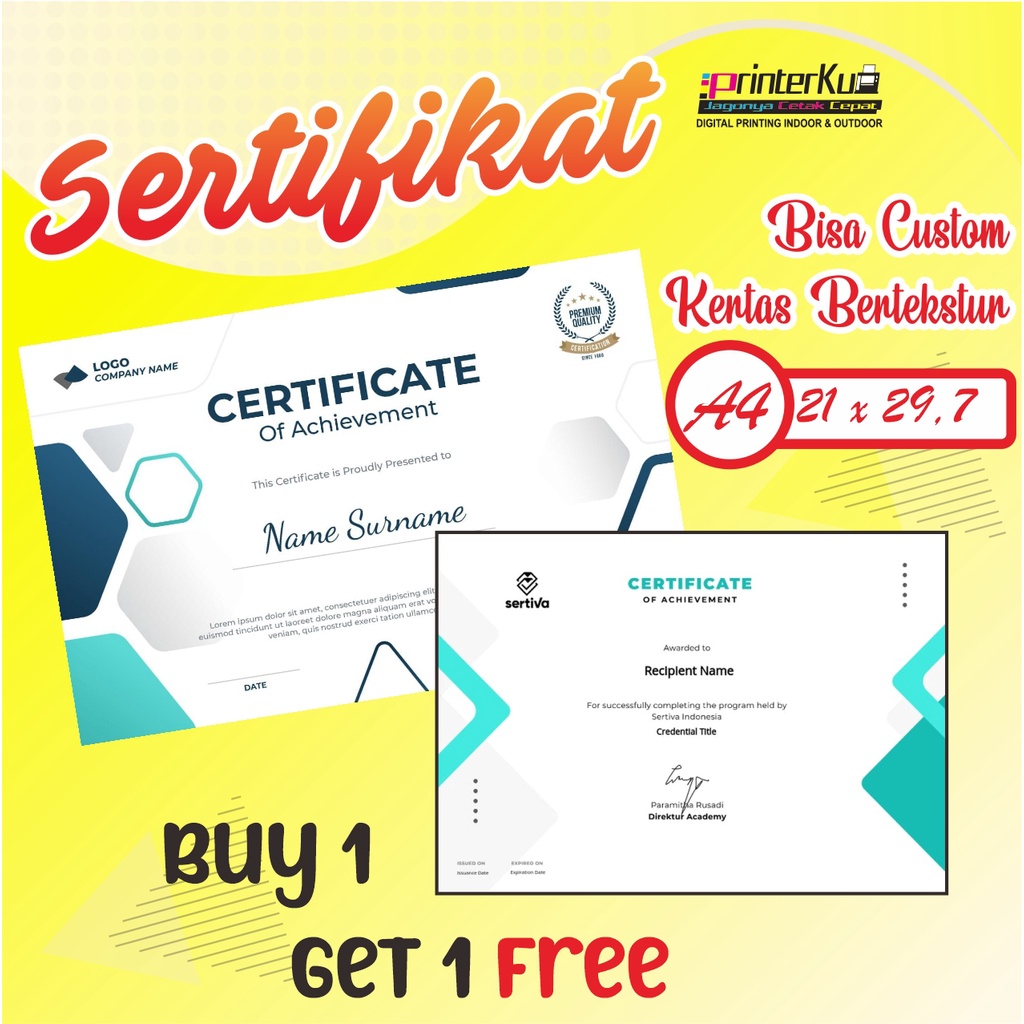 

CETAK LINEN A3+ BISA UNTUK SERTIFIKAT / PIAGAM