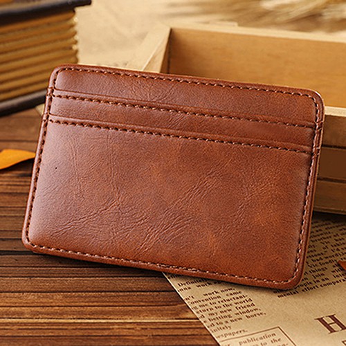 Pria Magic Wallet Card Holder Leather Dompet Pria Bifold Kulit