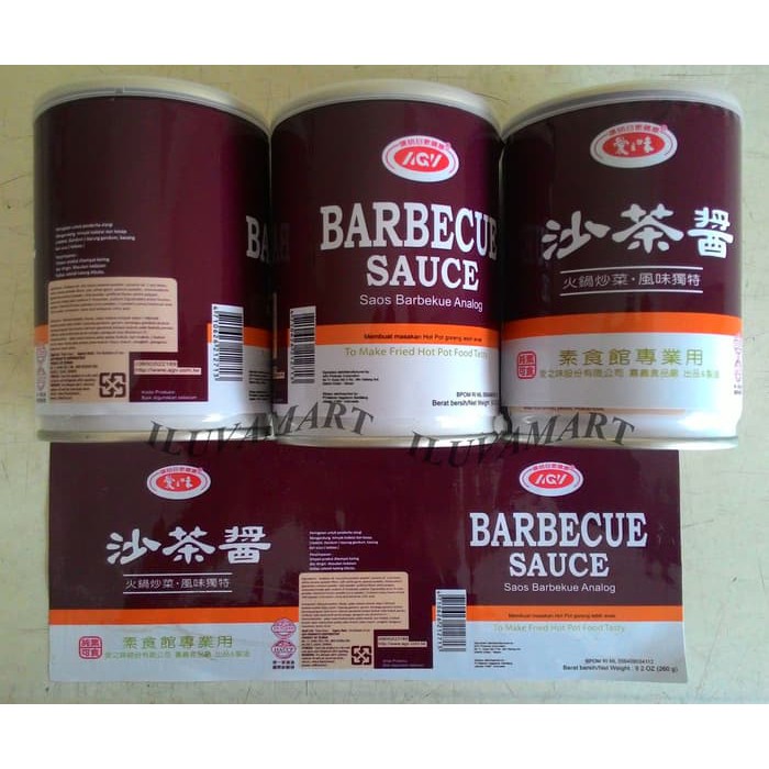 

DISKON AGV BARBECUE SAUCE 260GR / VEGETARIAN BBQ SAUS / SA CHA CIANG BARBEQUE !!