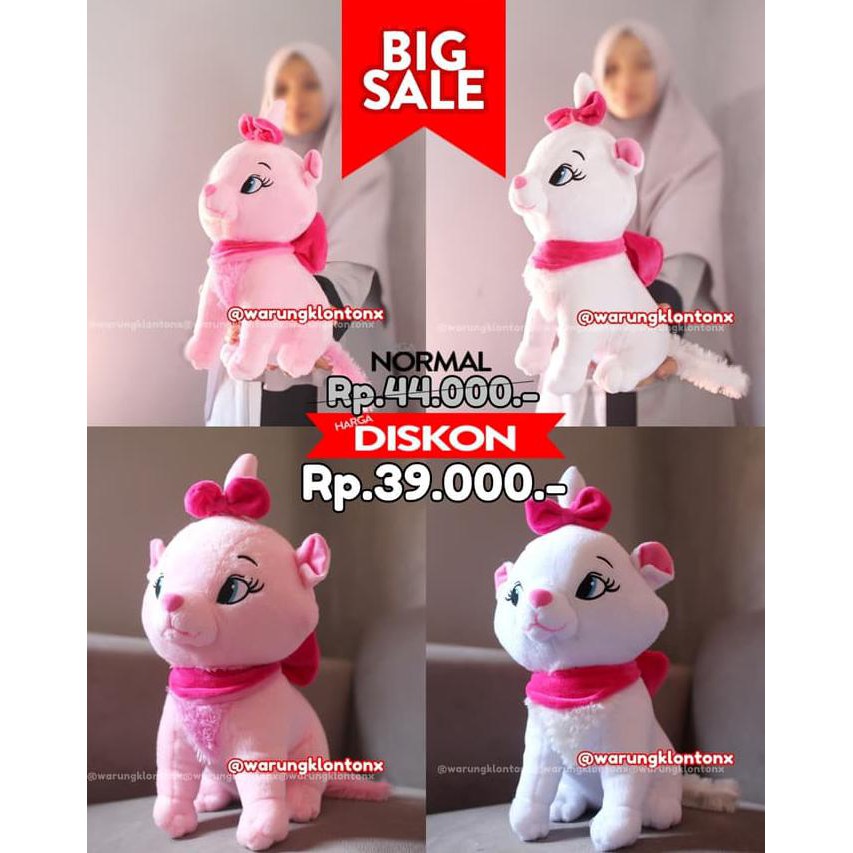 Boneka Kucing Marie Cat Disney Medium 35Cm By Seulgi - Putih