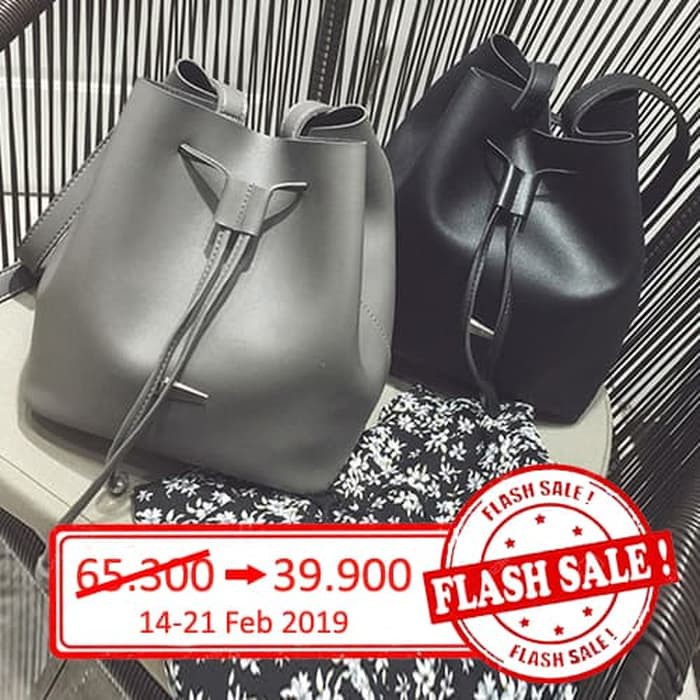 NR tas pundak drawstring buckle shoulder bag bta163   abu abu
