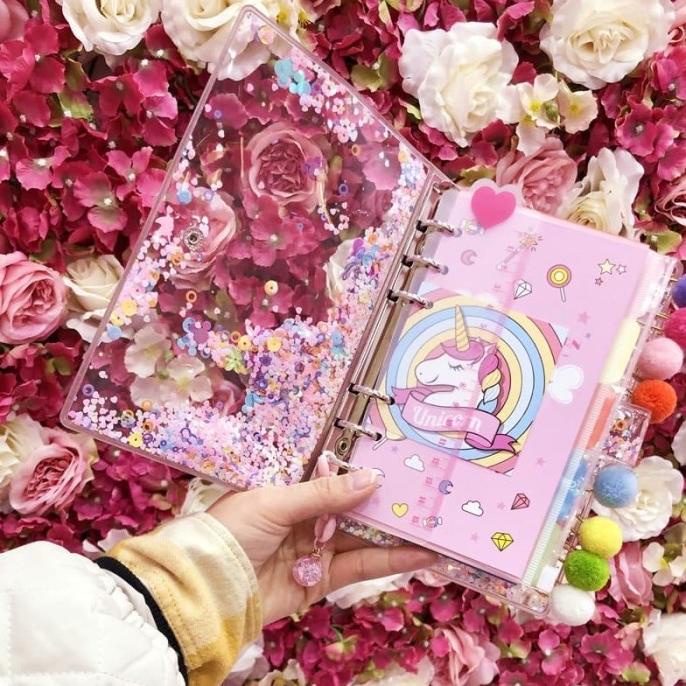 

Office & Stationery | Document Organizer | Unicorn Binder Pompom Sequins Glittery Luxury Edition | Best Seller