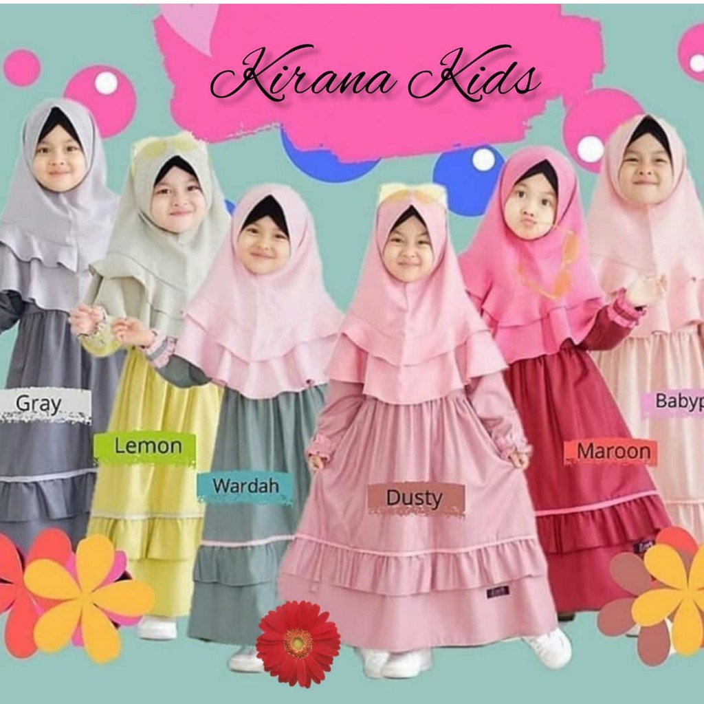 Kirana kids /gamis anak/syari anak /set anak/baju anak