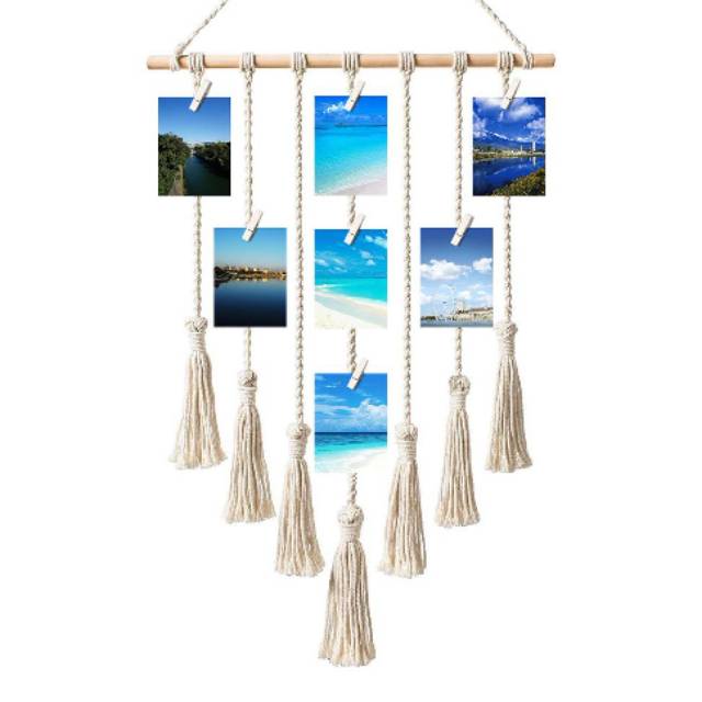 READY STOK) macrame hiasan dinding/ gantungan photo / macrame wall hanging (HD 120)