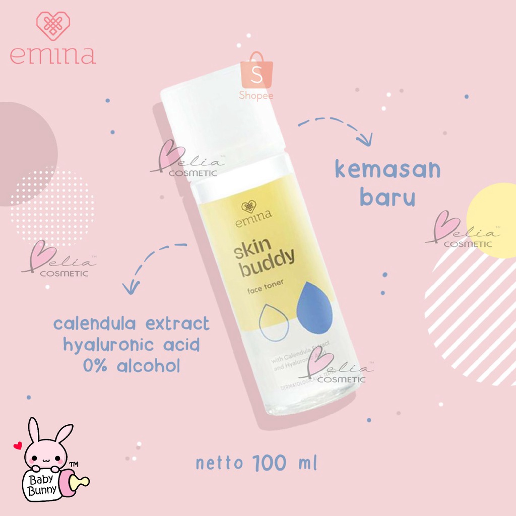 ❤ BELIA ❤ Emina Skin Buddy Face Toner kemasan baru | Double the Moist Face Toner 100ml BPOM