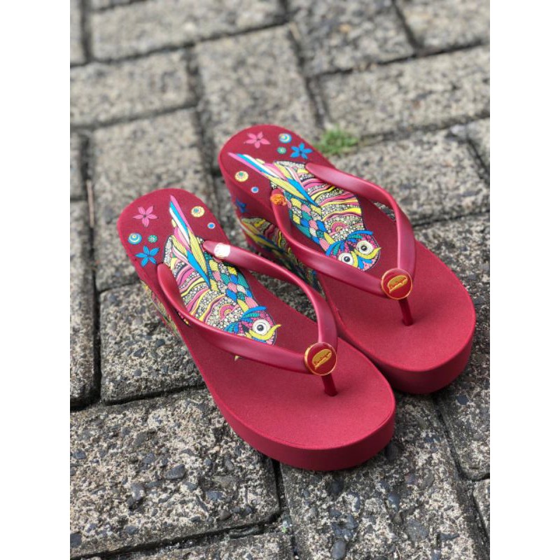 Sandal Wanita / Sandal Wedges Darlingen Owl 7 cm + lengkap box