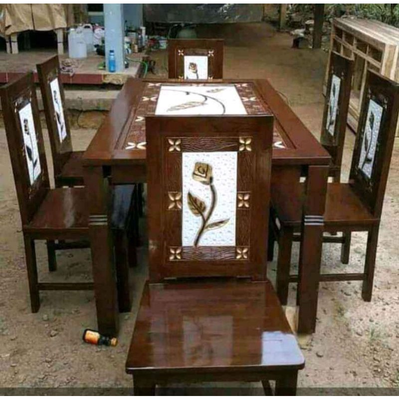 KURSI MAKAN JATI UKIR MEJA MAKAN JATI UKIR