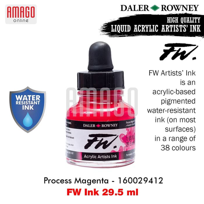 

DALER-ROWNEY - FW Ink 29.5 ml - Acrylic Artists Ink - Cat Akrilik - Process Magenta - 160029412