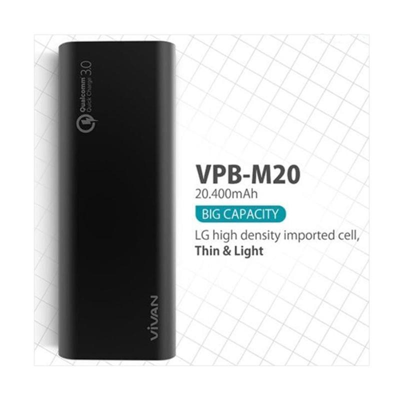 Vivan Power Bank VPB-M20 20400 mAh - Hitam