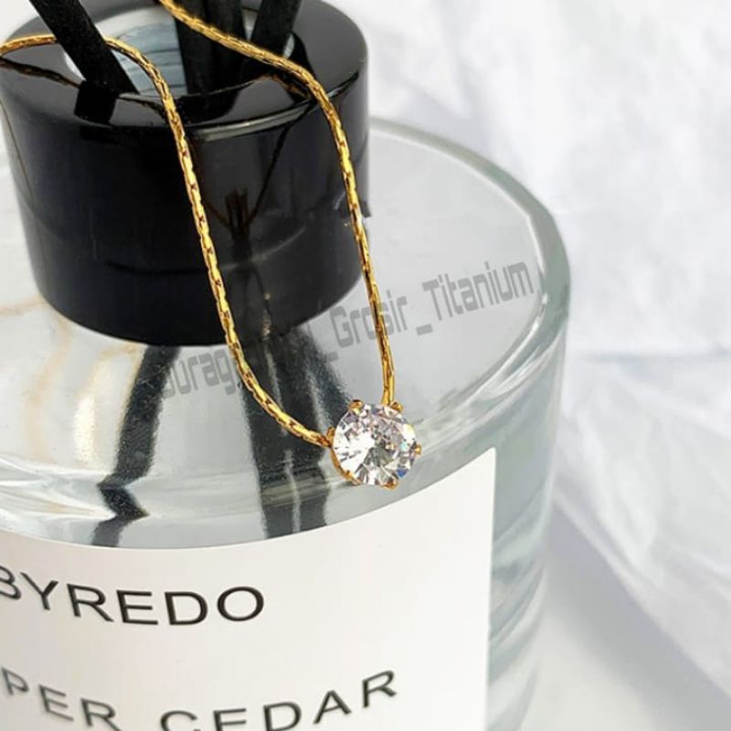 Kalung Titanium Mata Satu Itali Super Cantik Anti Karat Anti Luntur