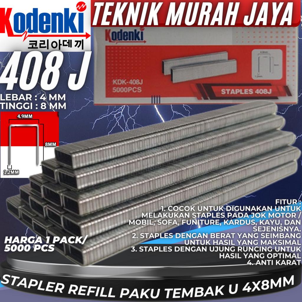 

KODENKI Isi Staples Angin 408J Air Stapler Refill Paku Tembak U 4X8MM